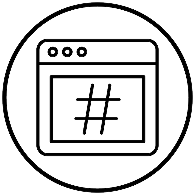 Vector diseño vectorial estilo del icono del hashtag