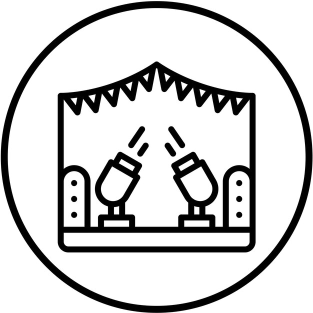 Diseño vectorial de estilo de icono de haz de fiesta