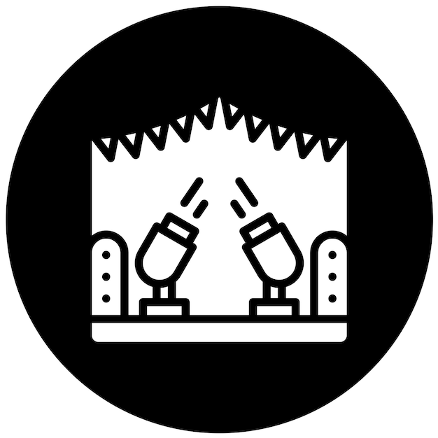 Diseño vectorial de estilo de icono de haz de fiesta