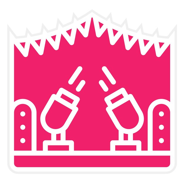 Diseño vectorial de estilo de icono de haz de fiesta