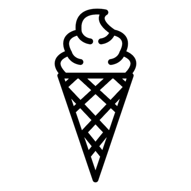 Diseño vectorial del estilo del icono del helado