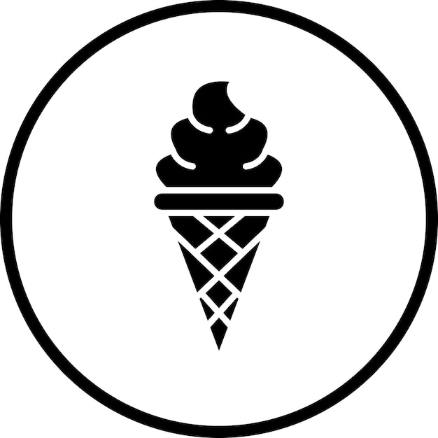 Diseño vectorial del estilo del icono del helado