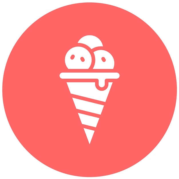 Diseño vectorial del estilo del icono del helado