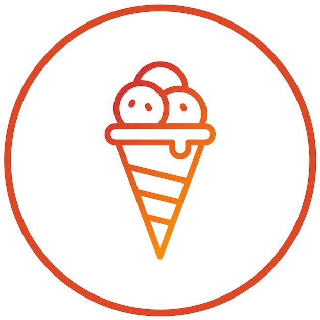 Diseño vectorial del estilo del icono del helado