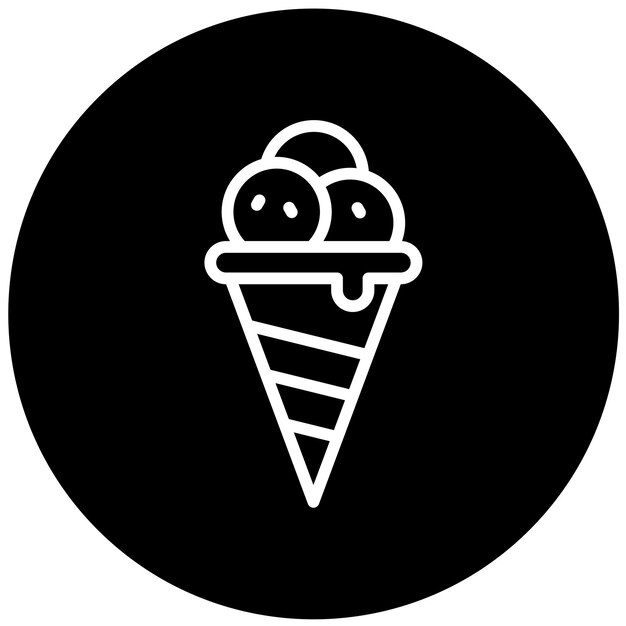 Diseño vectorial del estilo del icono del helado