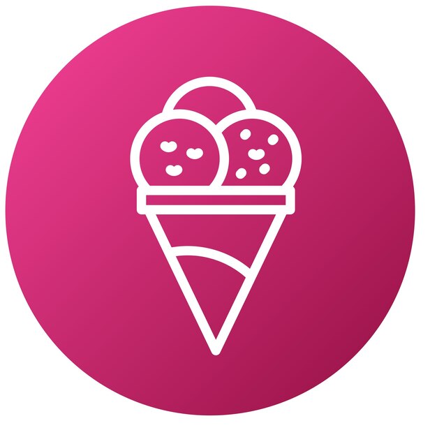 Diseño vectorial del estilo del icono del helado