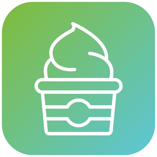 Diseño vectorial del estilo del icono del helado