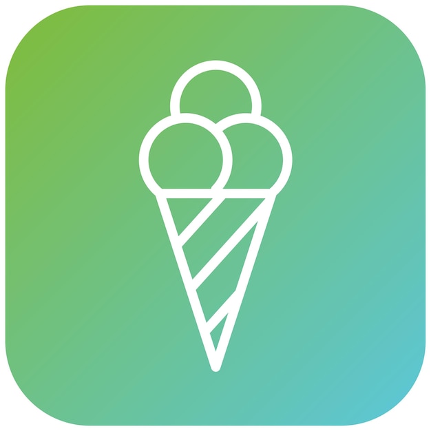 Diseño vectorial del estilo del icono del helado