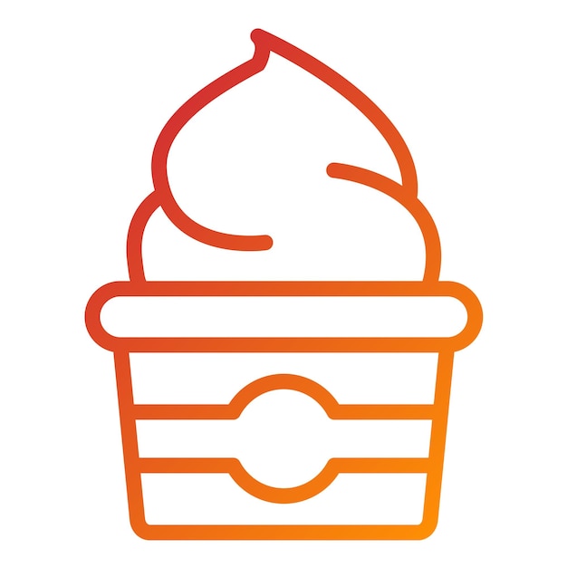 Diseño vectorial del estilo del icono del helado