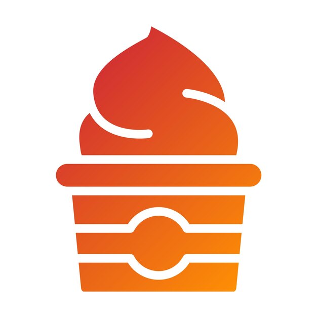 Diseño vectorial del estilo del icono del helado
