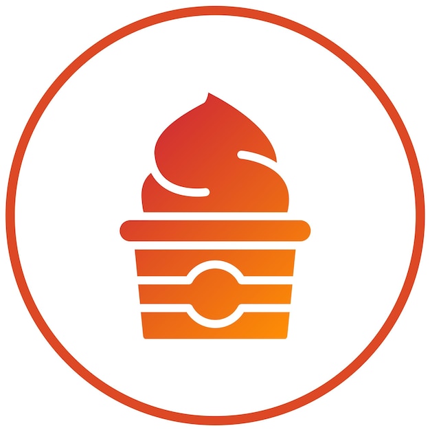 Diseño vectorial del estilo del icono del helado