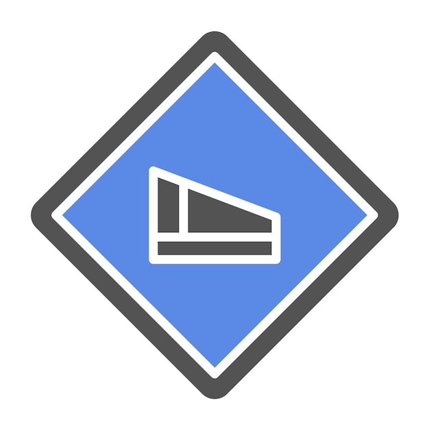 Diseño vectorial del estilo del icono de Hill Road