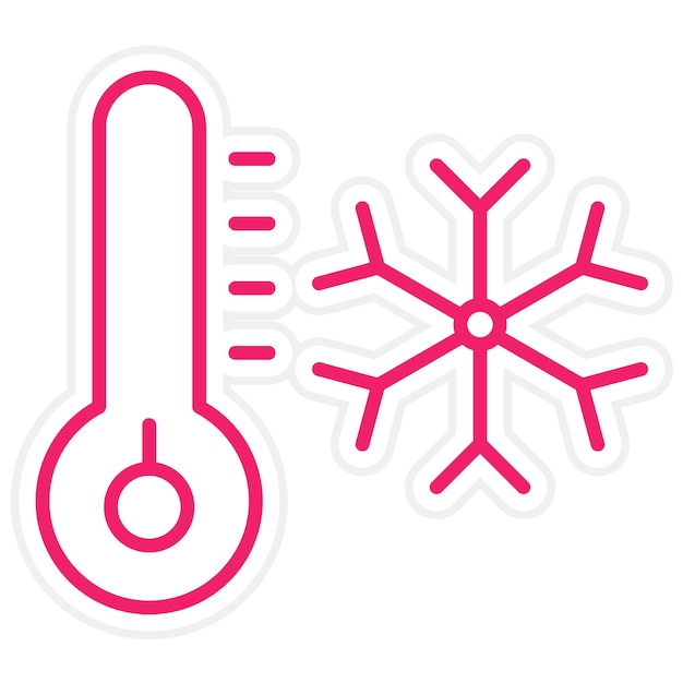 Diseño vectorial Estilo del icono de hipotermia