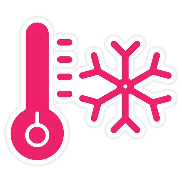 Diseño vectorial Estilo del icono de hipotermia