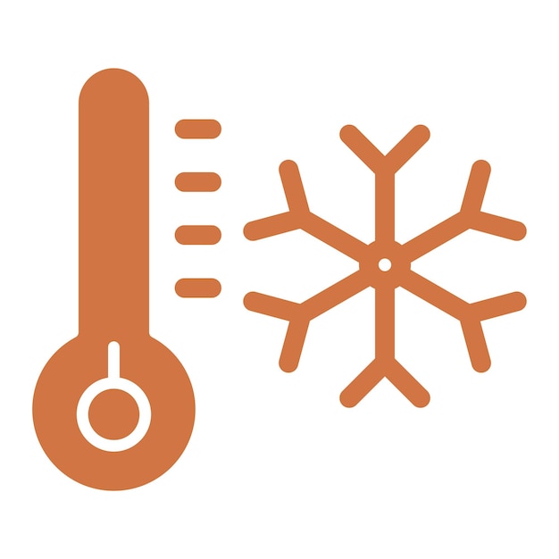 Diseño vectorial Estilo del icono de hipotermia