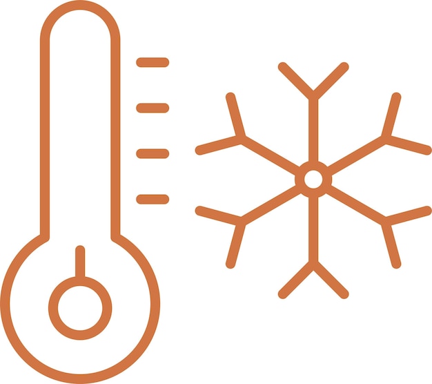 Diseño vectorial Estilo del icono de hipotermia