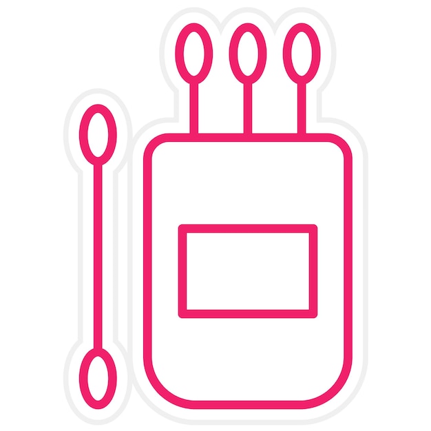 Diseño vectorial del estilo del icono del hisopo de algodón