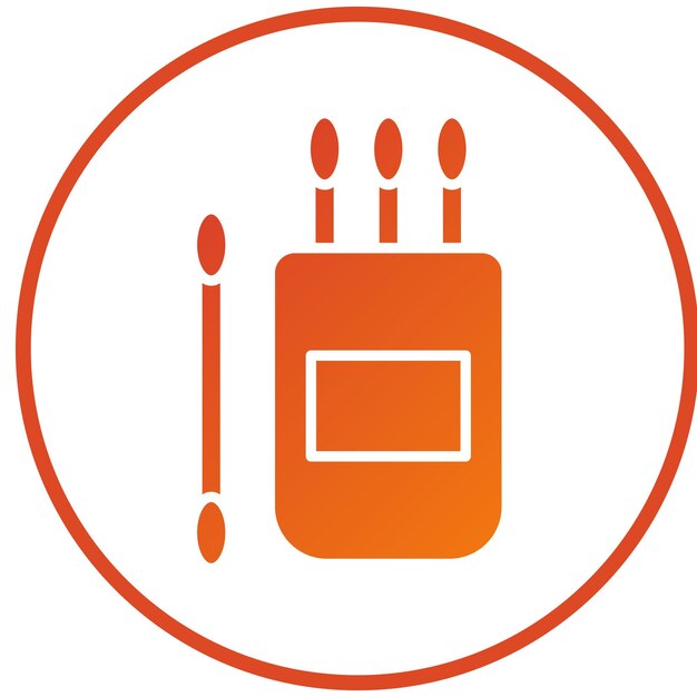 Diseño vectorial del estilo del icono del hisopo de algodón