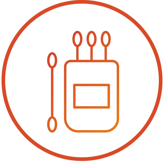 Diseño vectorial del estilo del icono del hisopo de algodón