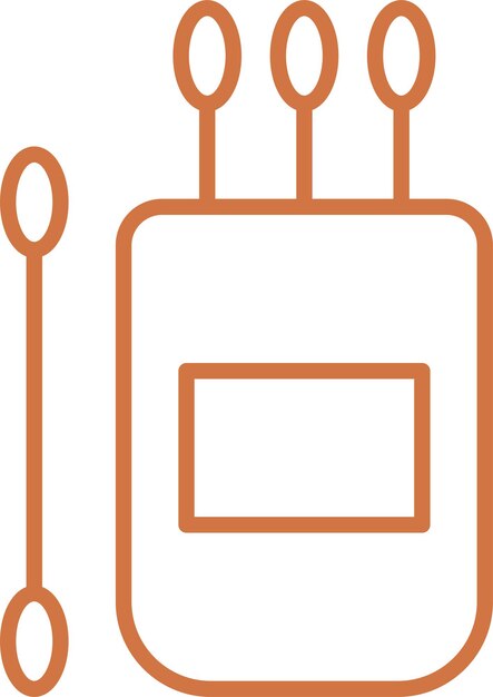 Diseño vectorial del estilo del icono del hisopo de algodón