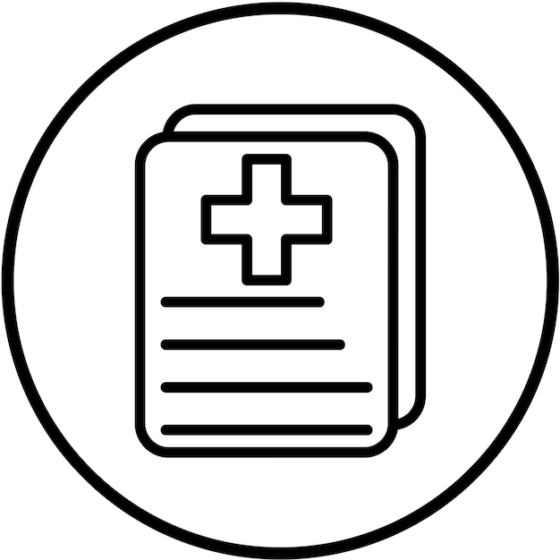 Diseño vectorial Estilo de icono de historia médica