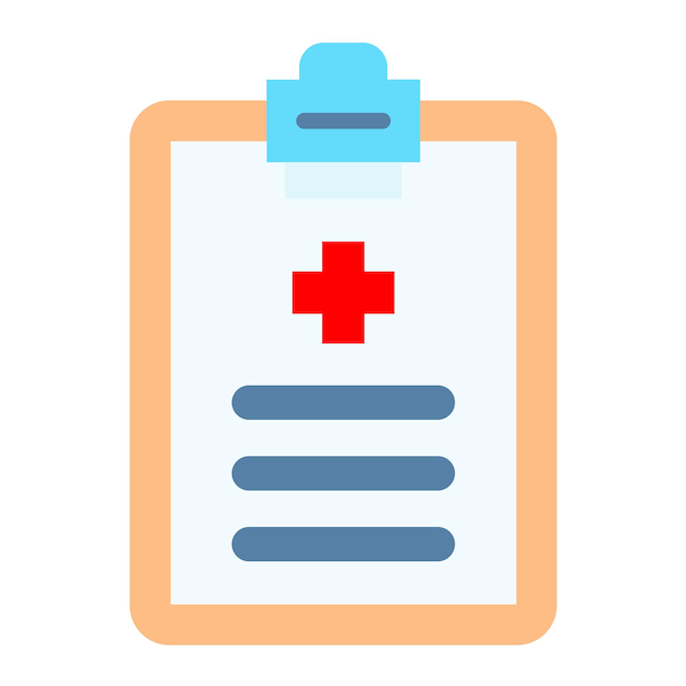 Diseño vectorial Estilo del icono de la historia médica
