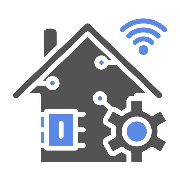 Diseño vectorial Estilo de icono de hogar automatizado