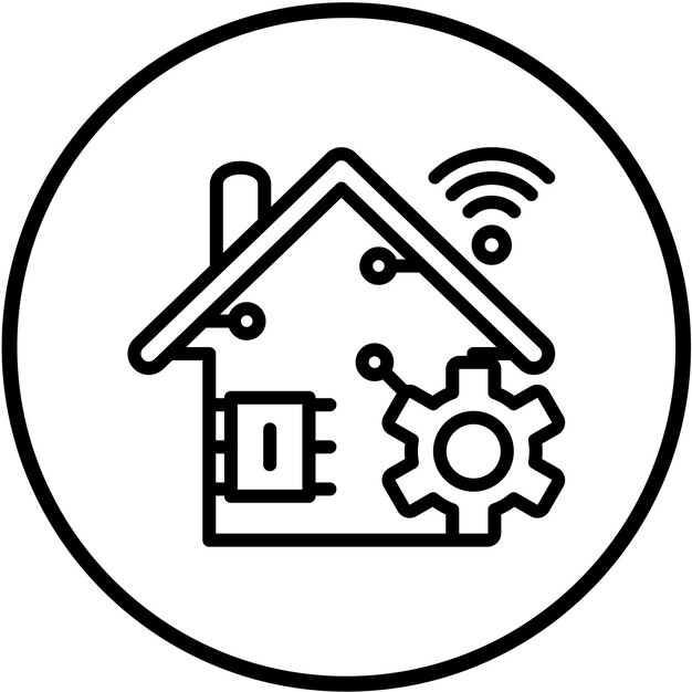 Diseño vectorial Estilo de icono de hogar automatizado