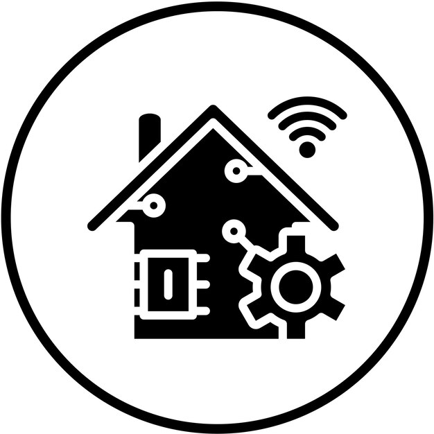 Diseño vectorial Estilo de icono de hogar automatizado