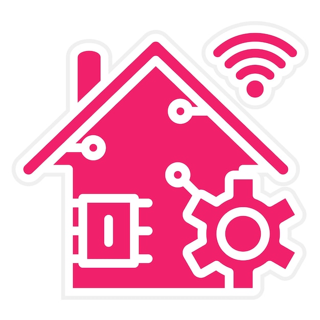 Diseño vectorial Estilo de icono de hogar automatizado