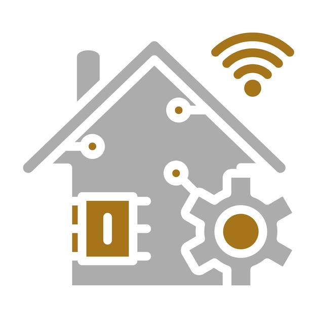 Diseño vectorial Estilo de icono de hogar automatizado