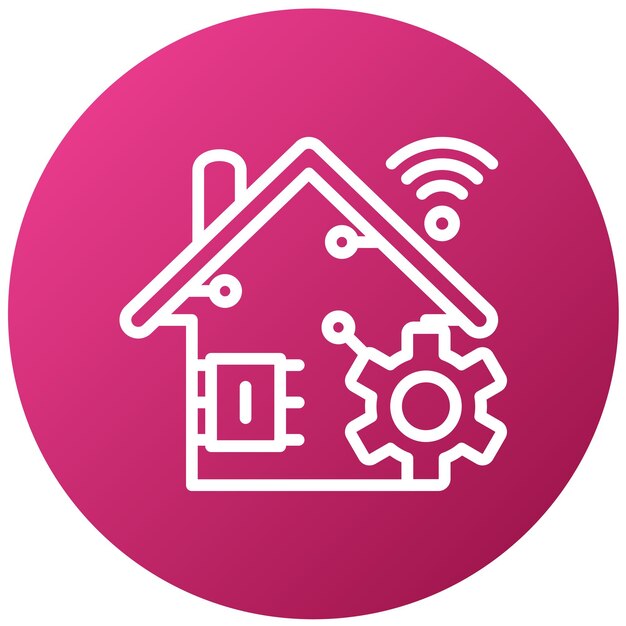 Diseño vectorial Estilo de icono de hogar automatizado