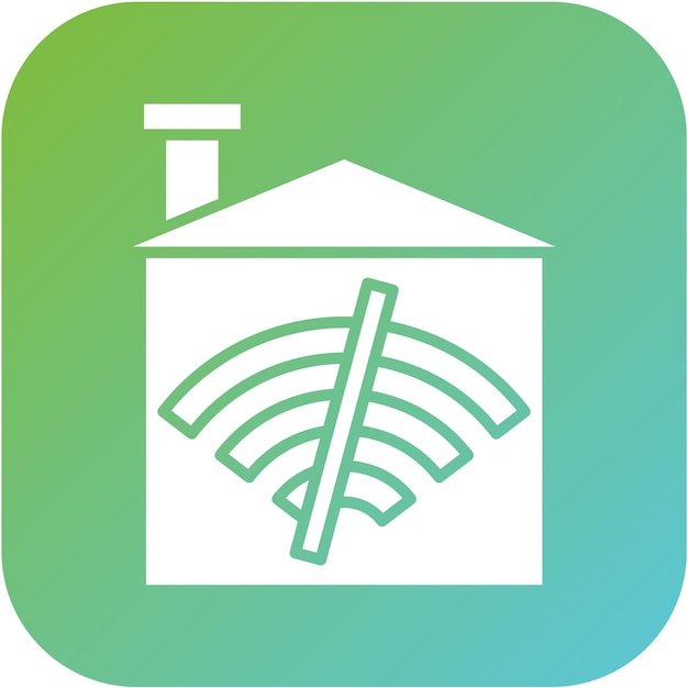 Diseño vectorial sin estilo de icono de hogar Wi-Fi