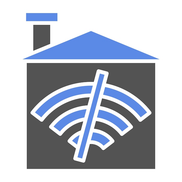 Diseño vectorial sin estilo de icono de hogar Wi-Fi