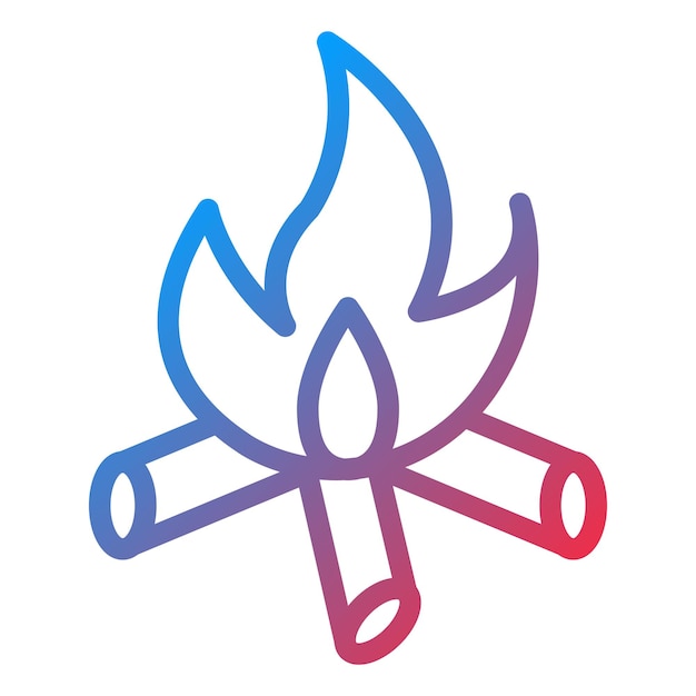Diseño vectorial del estilo del icono de la hoguera