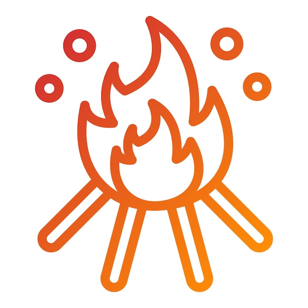 Diseño vectorial del estilo del icono de la hoguera
