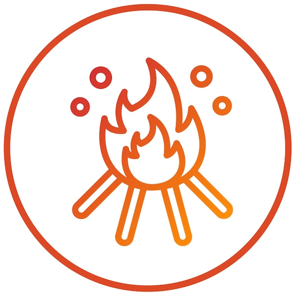 Diseño vectorial del estilo del icono de la hoguera