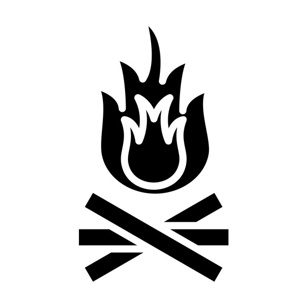 Diseño vectorial del estilo del icono de la hoguera