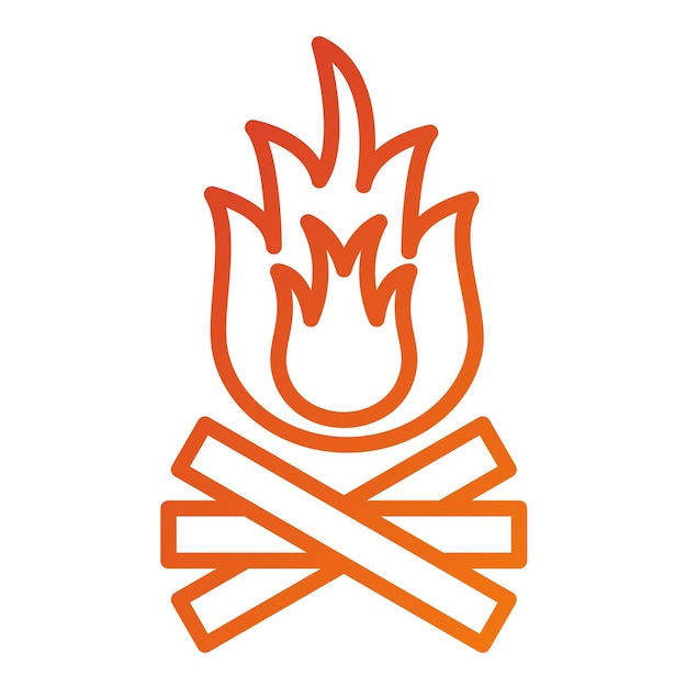 Diseño vectorial del estilo del icono de la hoguera