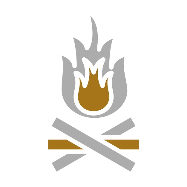 Diseño vectorial del estilo del icono de la hoguera