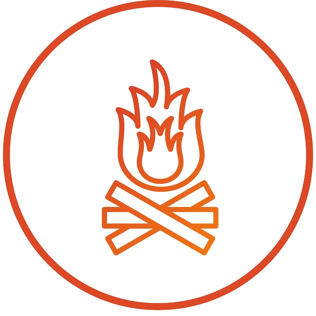 Diseño vectorial del estilo del icono de la hoguera