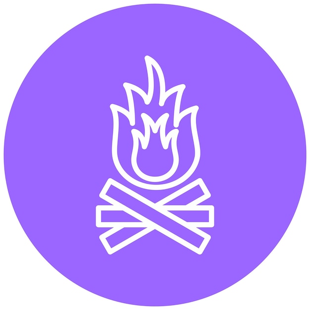 Diseño vectorial del estilo del icono de la hoguera