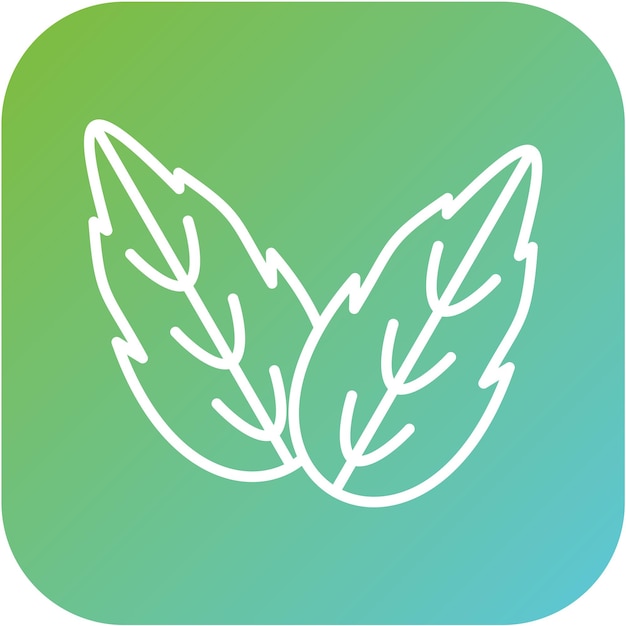 Diseño vectorial del estilo del icono de la hoja de hierba