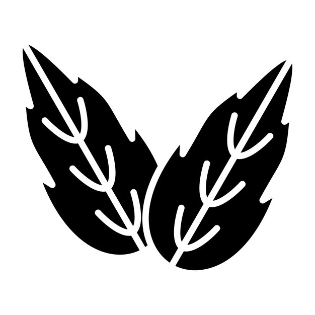 Diseño vectorial del estilo del icono de la hoja de hierba