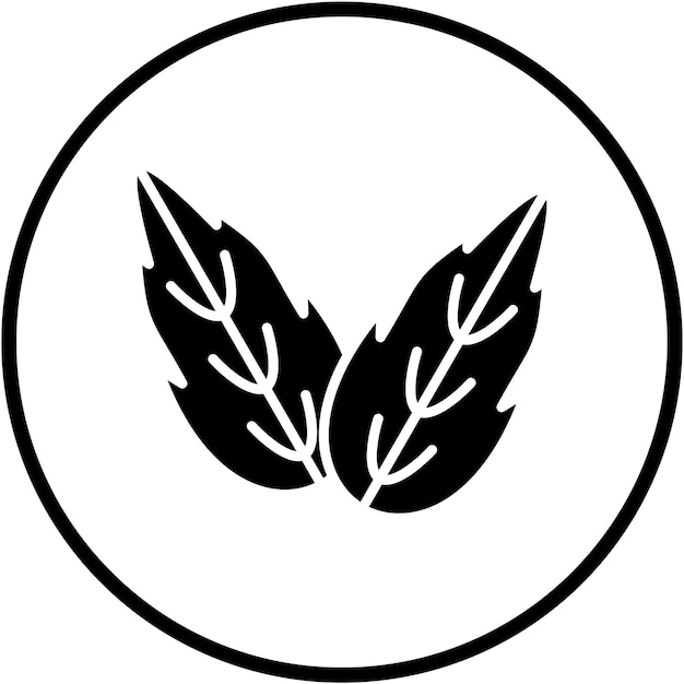 Diseño vectorial del estilo del icono de la hoja de hierba