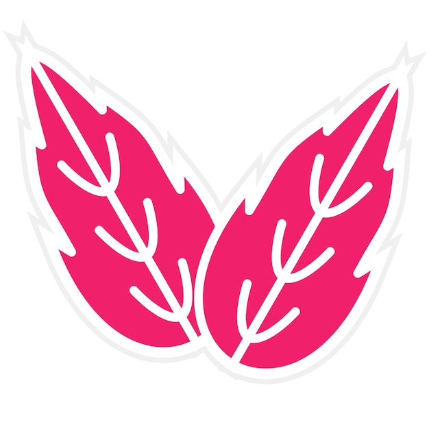 Diseño vectorial del estilo del icono de la hoja de hierba