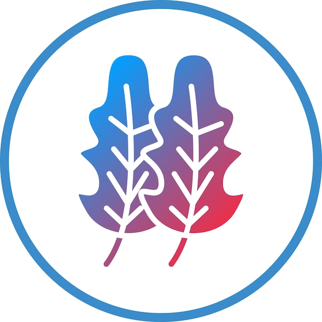 Diseño vectorial Estilo del icono de la hoja de roble