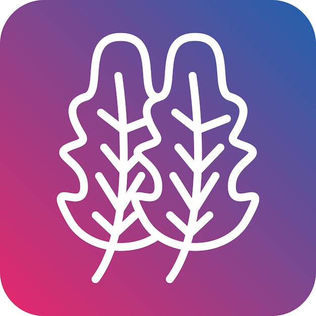 Diseño vectorial Estilo del icono de la hoja de roble