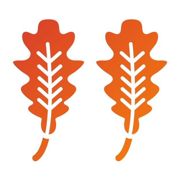 Diseño vectorial Estilo del icono de la hoja de roble