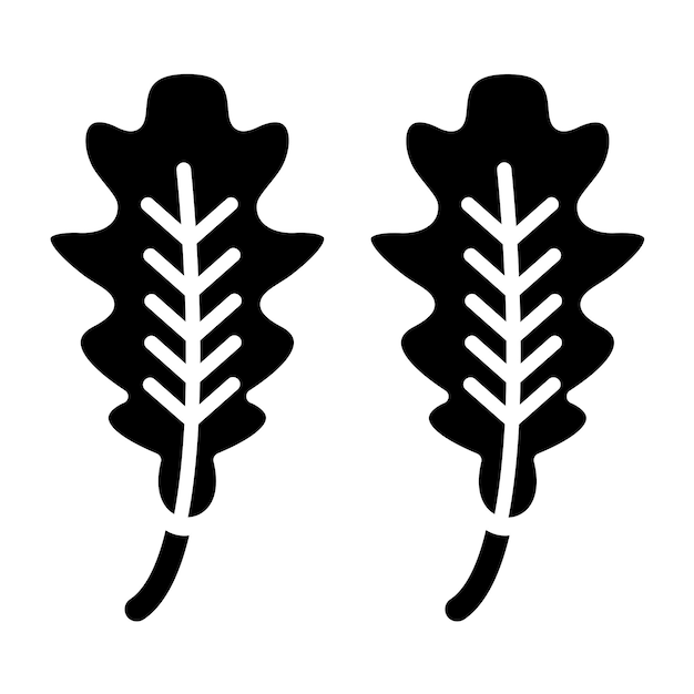 Diseño vectorial Estilo del icono de la hoja de roble